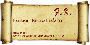 Felber Krisztián névjegykártya